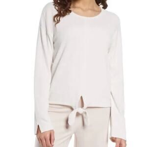 Barefoot Dreams CozyChic Ultra Lite Tie Front Top - Sand Dune 3X